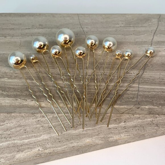 New ~ Anthropologie Pearl Hair Pins, Set of 11, Ivory main image 8